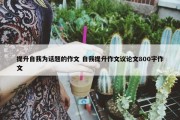 提升自我为话题的作文 自我提升作文议论文800字作文