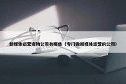 新媒体运营宠物公司有哪些（专门做新媒体运营的公司）