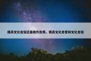 提高文化自信还是提升自我，提高文化自觉和文化自信