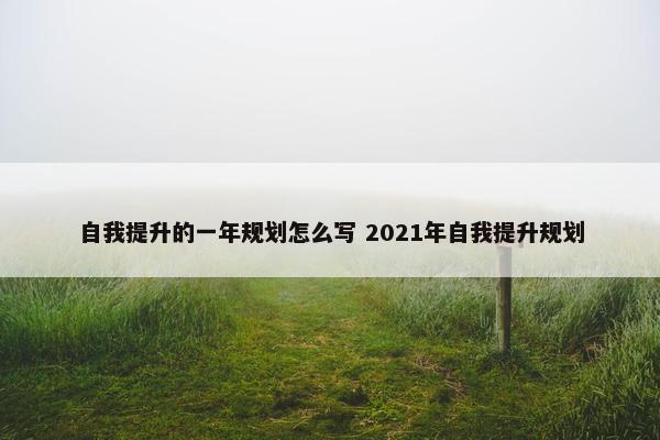 自我提升的一年规划怎么写 2021年自我提升规划