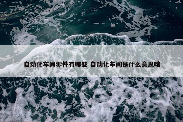 自动化车间零件有哪些 自动化车间是什么意思哦