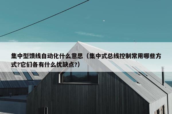 集中型馈线自动化什么意思（集中式总线控制常用哪些方式?它们各有什么优缺点?）