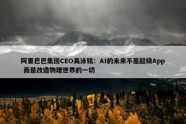 阿里巴巴集团CEO吴泳铭：AI的未来不是超级App 而是改造物理世界的一切