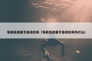 导航系统属于自动化吗（导航系统属于自动化吗为什么）