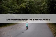 比喻不断提升自我的句子 比喻不断提升自我的诗句