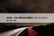 过山车！杰伦-格林过去6场得分：41→9→28→14→31→12