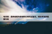 电讯报：森林老板寻求收购瓦斯科达伽马，埃杜将发挥重要作用