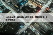 90分钟战报：赫尔城1-1唐卡斯特，莫利纽克斯_普埃尔塔破门