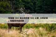 布加迪 CEO 暗示将冲击 500 公里_小时纪录，轮胎技术成关键