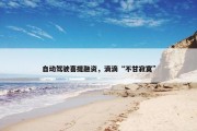 自动驾驶喜提融资，滴滴“不甘寂寞”