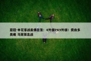 亚冠-申花客战柔佛首发：4外援PK9外援！费南多 吴曦 马莱莱出战