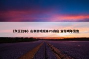 《灰区战争》山寨游戏现身PS商店 宣称明年发售