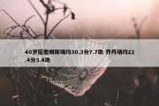 40岁后詹姆斯场均30.3分7.7助 乔丹场均22.4分3.4助