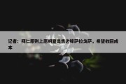 记者：拜仁原则上愿明夏出售边锋萨拉戈萨，希望收回成本