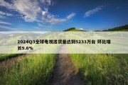 2024Q3全球电视出货量达到5233万台 环比增长9.6%