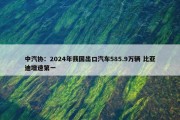 中汽协：2024年我国出口汽车585.9万辆 比亚迪增速第一