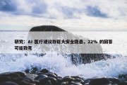 研究：AI 医疗建议存巨大安全隐患，22% 的回答可能致死