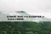 北汽新能源：预计到 2026 年以后量产应用 L4 以上的无人驾驶系统