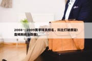 2008---2009赛季球员排名，科比打破质疑！詹姆斯统治数据！