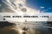 早日康复，独行侠官方：东契奇左小腿拉伤，一个月内复查