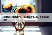 《漠风吟》演技排行榜，皇北霜排在第二位，若问排在第九位