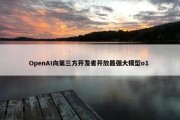 OpenAI向第三方开发者开放最强大模型o1 