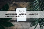 KPL年总首周排名：AG倒数第一，KSG霸气外露，天狼星一家比一家菜！