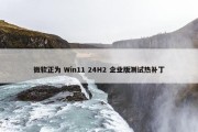 微软正为 Win11 24H2 企业版测试热补丁