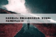 比去年增18%！苹果CEO库克年薪公布：至少能买6万台顶配iPhone 16