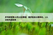 乒乓冠军赛10月24日赛程：国乒阻击小勒布伦，1人注定内战出局