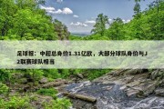 足球报：中超总身价1.31亿欧，大部分球队身价与J2联赛球队相当