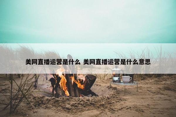 美网直播运营是什么 美网直播运营是什么意思