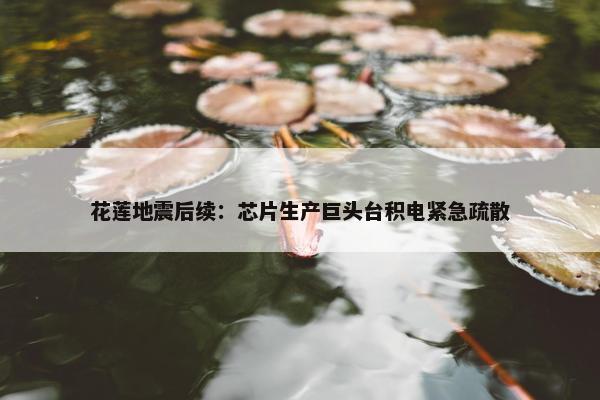 花莲地震后续：芯片生产巨头台积电紧急疏散