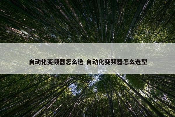 自动化变频器怎么选 自动化变频器怎么选型