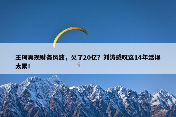 王珂再现财务风波，欠了20亿？刘涛感叹这14年活得太累！