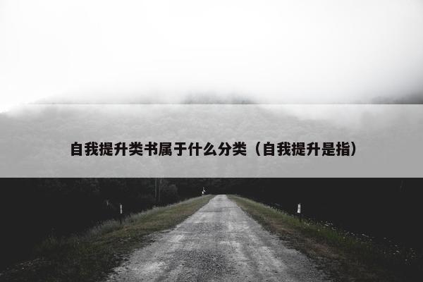 自我提升类书属于什么分类（自我提升是指）