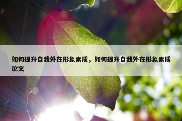 如何提升自我外在形象素质，如何提升自我外在形象素质论文