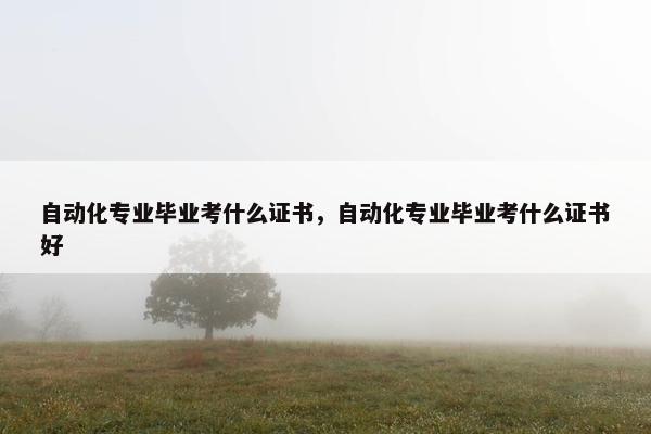 自动化专业毕业考什么证书，自动化专业毕业考什么证书好