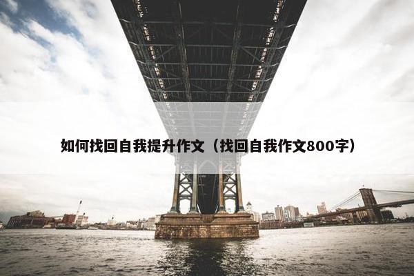 如何找回自我提升作文（找回自我作文800字）