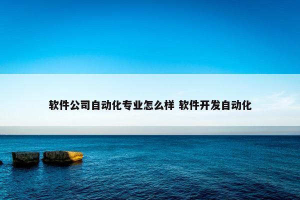 软件公司自动化专业怎么样 软件开发自动化