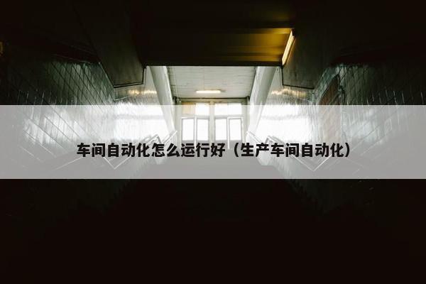 车间自动化怎么运行好（生产车间自动化）