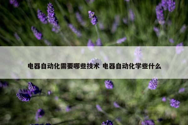 电器自动化需要哪些技术 电器自动化学些什么