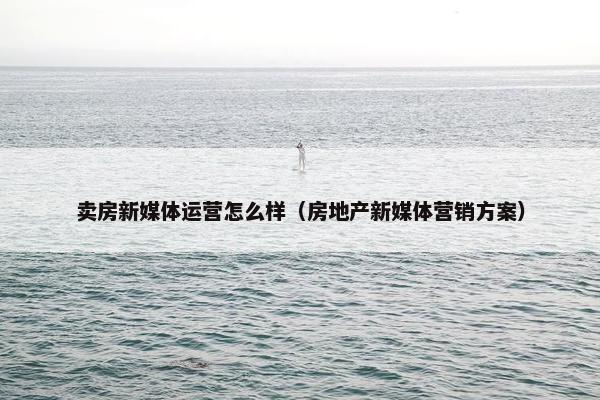 卖房新媒体运营怎么样（房地产新媒体营销方案）