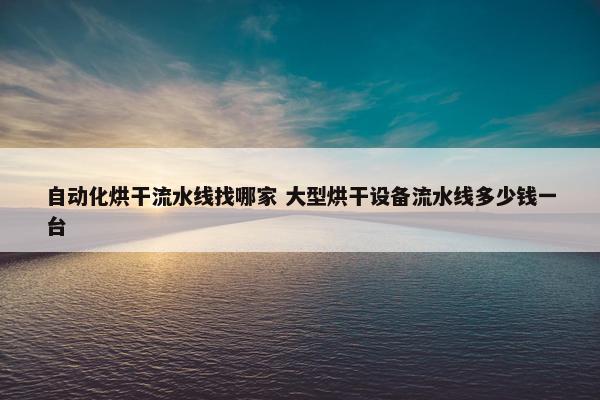 自动化烘干流水线找哪家 大型烘干设备流水线多少钱一台