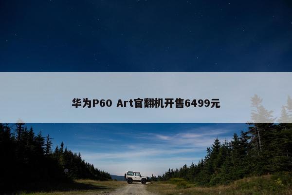 华为P60 Art官翻机开售6499元