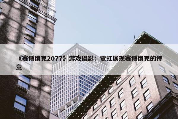 《赛博朋克2077》游戏摄影：霓虹展现赛博朋克的诗意