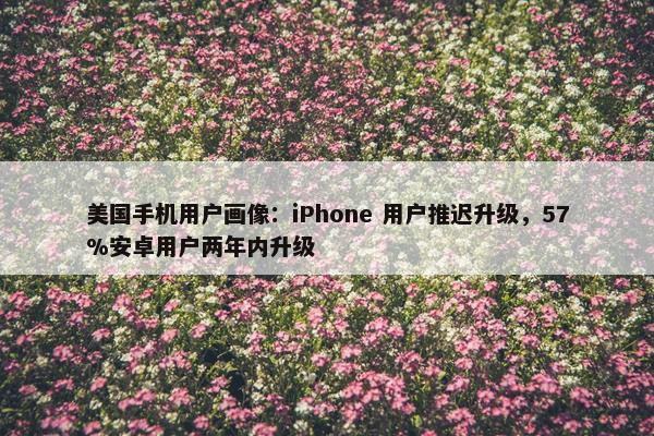 美国手机用户画像：iPhone 用户推迟升级，57%安卓用户两年内升级