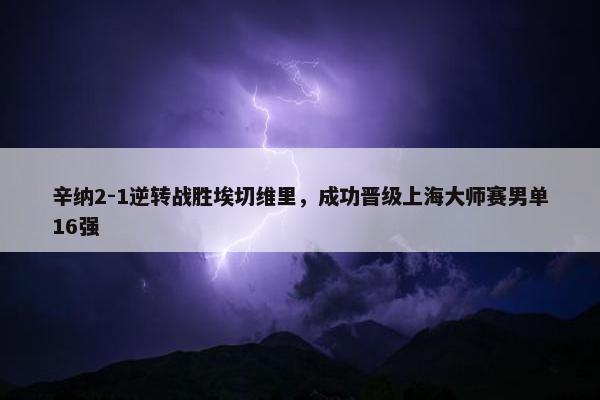 辛纳2-1逆转战胜埃切维里，成功晋级上海大师赛男单16强