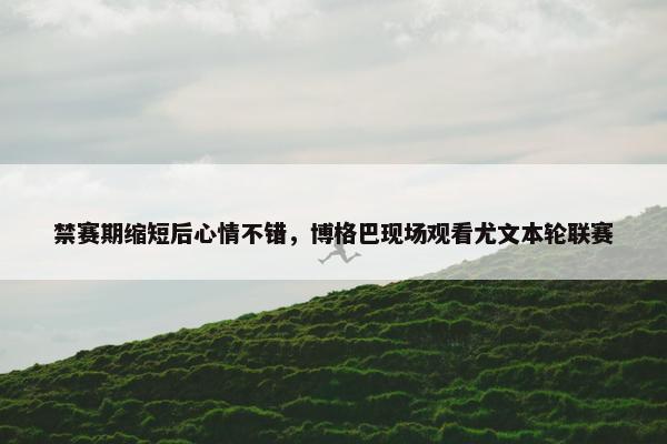 禁赛期缩短后心情不错，博格巴现场观看尤文本轮联赛