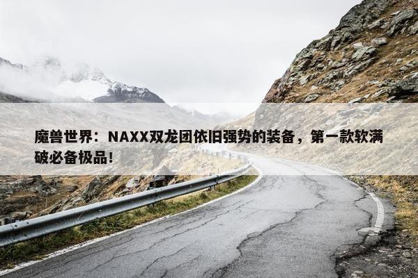 魔兽世界：NAXX双龙团依旧强势的装备，第一款软满破必备极品！